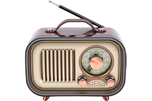 OPPWONG Retro Bluetooth Speaker with AM FM SW Radio, Portable Rechargeable ABS Material Radio Speaker, Multi Functional for H