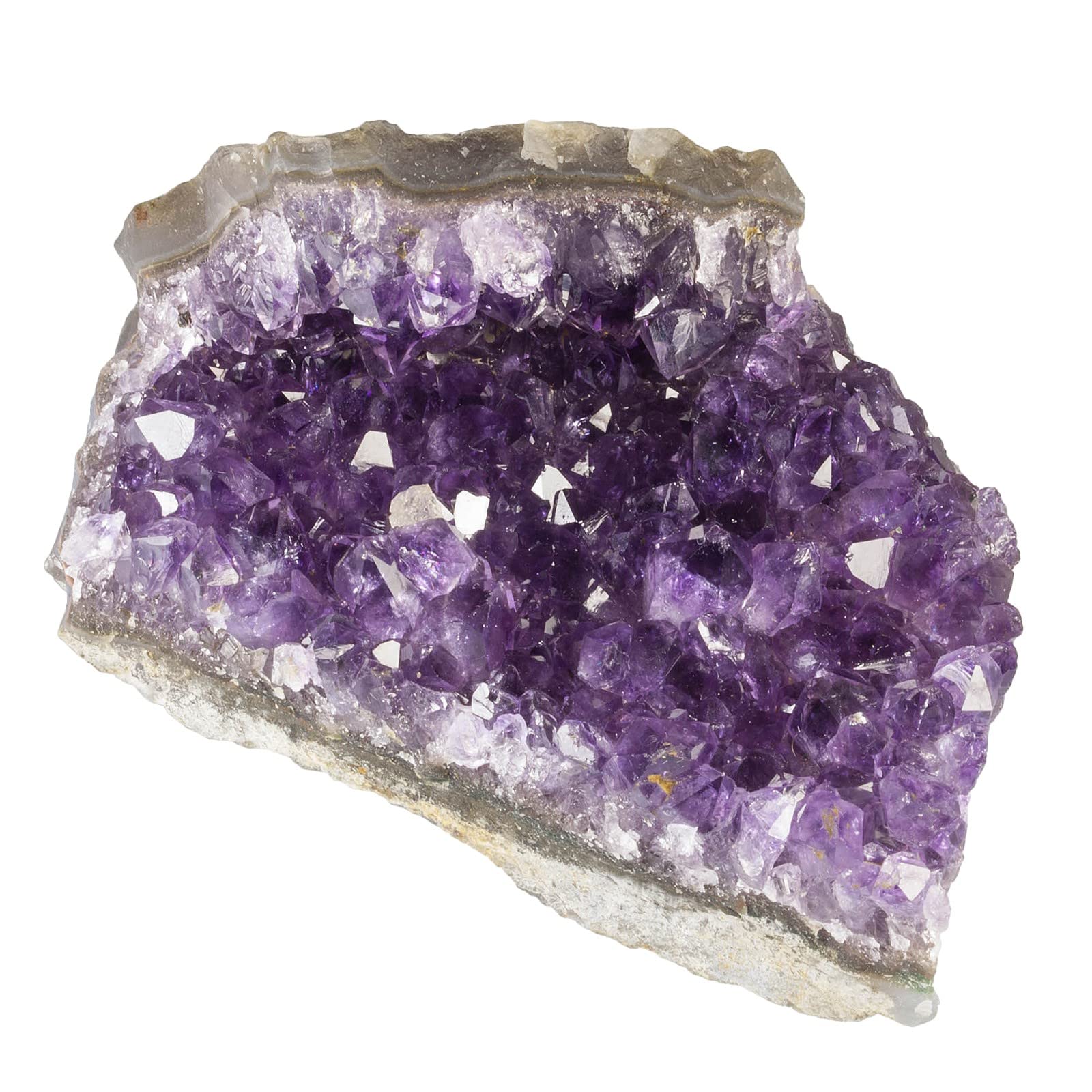 Nupuyai Natural Amethyst Druse Rough Stone Irregular Crystal Cluster Drusy Piece Reiki Healing Stone Decoration,Pink,XL