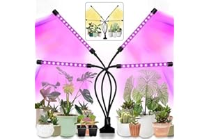 Grow Light for Indoor Plants - Upgraded Version 80 LED Lamps with Full Spectrum & Red Blue Spectrum, 3/9/12H Timer, 10 Dimmab