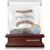 True Legend Baseball Display Case with 95%+ UV Protection: Premium Baseball Holder with Thick Acrylic Polished Edges - Perfect Display Stand for Sports Memorabilia Collectors