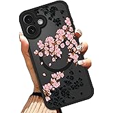 OOK Case for iPhone 16 Plus (Compatible with MagSafe) Floral Flowers Design Translucent Phone Cover Soft TPU + Hard PC Anti-Scratch Shockproof Magnetic Cute Case for Women - Pink