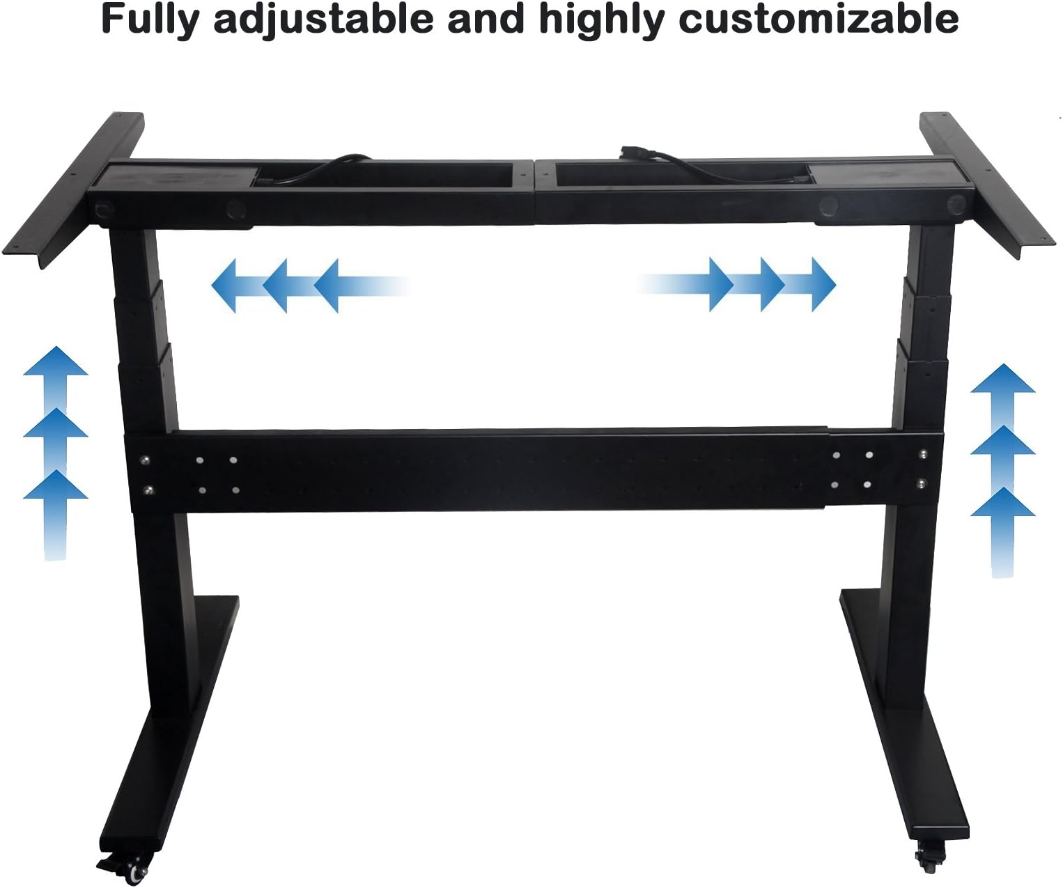 Modic Electric Stand Up Desk, Frame Only, Dual Motor Height Adjustable Standing Desk, Ergonomic, Memory,Timer Function and larger casters, Black