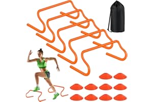 SMTPDT Agility Hurdles Training Equipment - Speed Hurdles and Soccer Cones with Carrying Bag for Soccer, Football, and Track Drills, Ideal for Athletes Speed and Agility Training