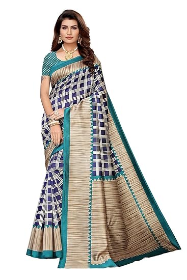 Hasti Womens Art Silk Saree With Blouse Piece