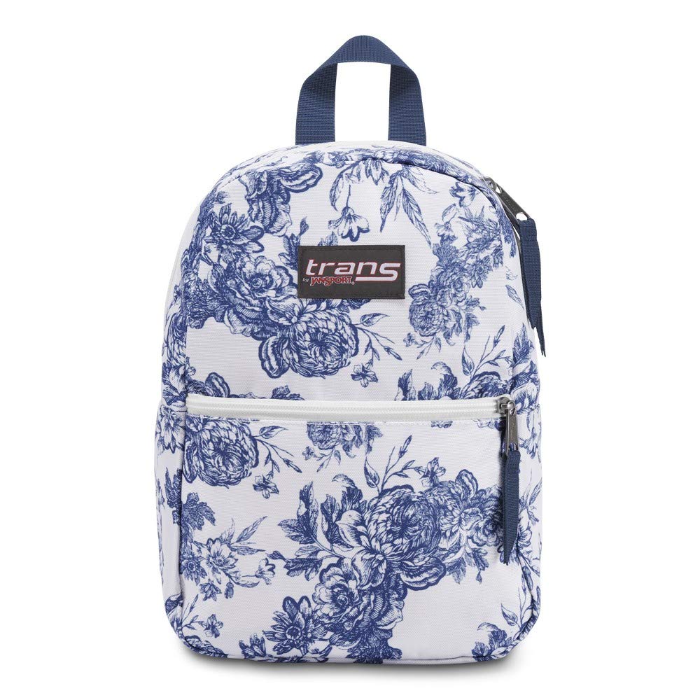 jansport blue and white floral backpack