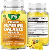 Premium Feminine Balance Gummies for Women's Immune Health, Hawaiian Pineapple Gummies Support pH Balance & Immune Support, Vegan, Gluten-Free, 60 Gummies 