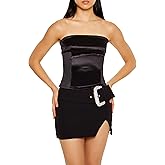 Forever 21 Womens Satin Foldover Tube Crop Top