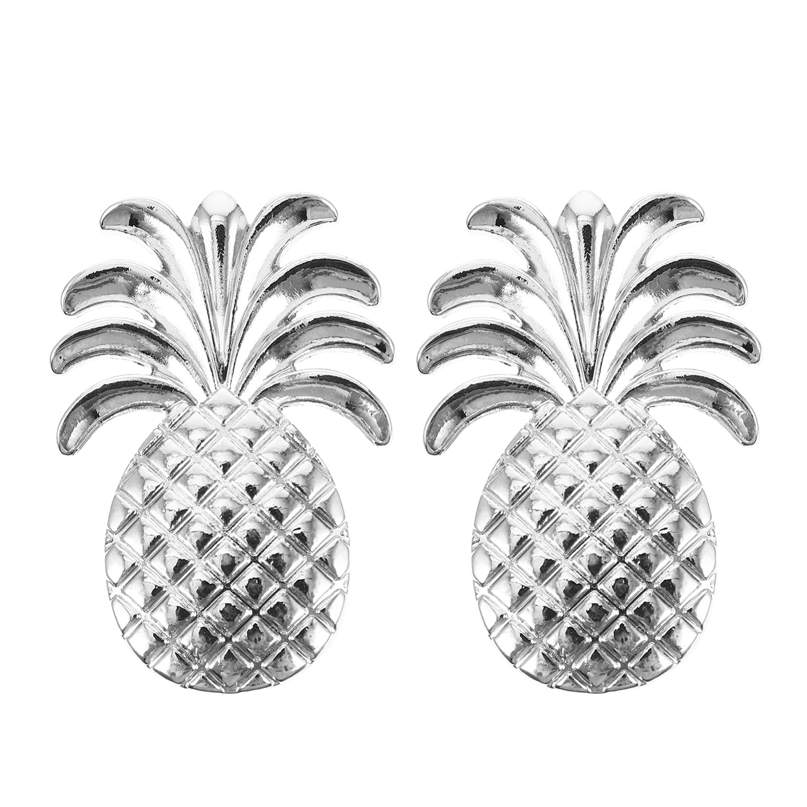 DOITOOL Cupboard Knobs 2pcs Pineapple Shape Door Knob Cabinet Drawer Cupboard Pull Handle Cupboard Knob Pulls Cupboard Knob for Home Kitchen Office Dresser Door (Silver) Kitchen Cabinet Knobs