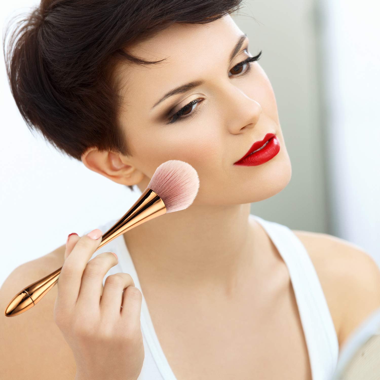 2 Pieces Large Mineral Powder Brush Nail Brushes Kabuki Makeup Brushes Soft Fluffy Foundation Brush Blush Brush for Large Coverage Loose Powder Bronzer Blush Blending Buffing: Beauty