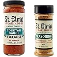 St. Elmo Shrimp Cocktail Sauce (8 Fl Oz) and Seasoning (5.75 Oz) Bundle, Flavorful Combo for Steaks, Burgers, Chicken, Seafood, and More, World Famous