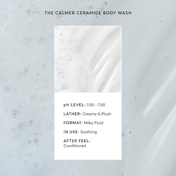 NATURIUM THE CALMER CERAMIDE BODY WASH, FRANGRANCE-FREE, CLEANSING & MOISTURIZING FOR DRY, SENSITIVE SKIN, DERMATOLOGIST-TESTED, PARABEN & CRUELTY-FREE, 16.9 OZ