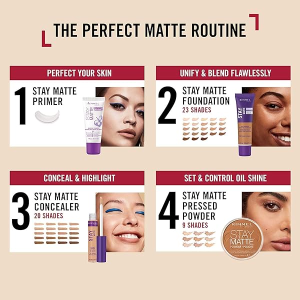 RIMMEL LONDON STAY MATTE LIQUID MOUSSE – 102 LIGHT BUFF – FOUNDATION, LIGHTWEIGHT, SHINE CONTROL, OIL-FREE, 1OZ