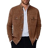 Runcati Mens Stand Collar Cardigan Sweater Button Down Long Sleeve Cardigan Jacket Casual Winter Knitted Sweaters