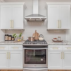 9BUILD 6 Pack 5 Inch Cabinet Handles Gold Cabinet