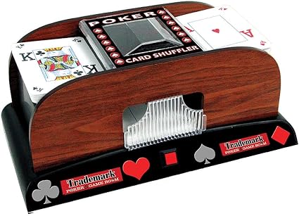 Amazon Com Tmg Deluxe Wooden 1 Or 2 Deck Automatic Card Shuffler Includes Bonus Deck Of Cards Sports Outdoors