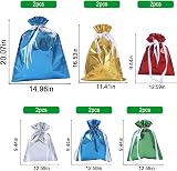 WUBAYI 12 Pcs Gift Bags Drawstring Multipack 3 Sizes 6 Designs Reusable view 2