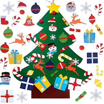 26pcs Detachable Ornaments With Gift Bag For Kids Xmas Gifts Wall