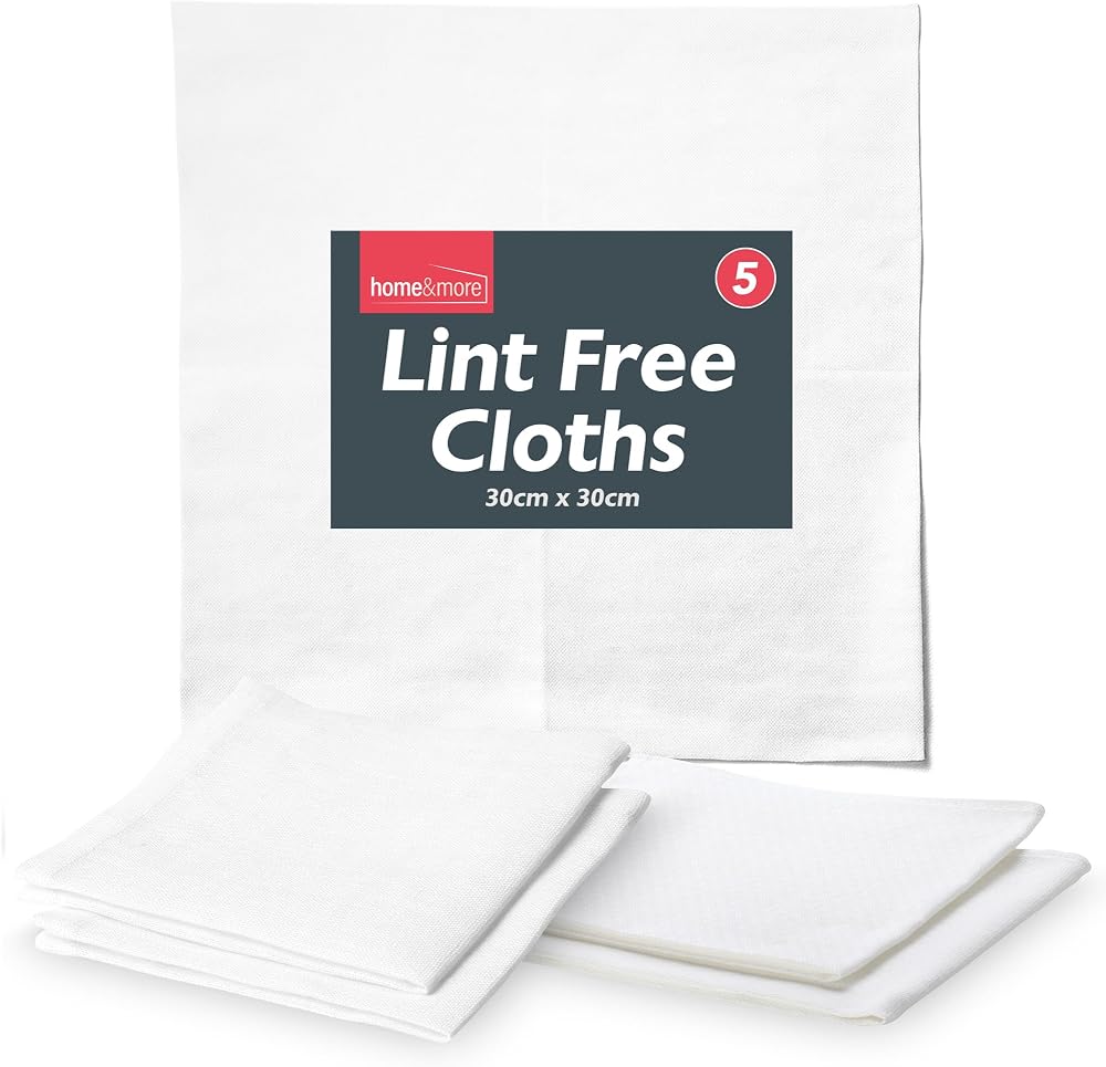 SOL 5pk Lint Free Cloth 30x30cm White Microfibre Cleaning Rags