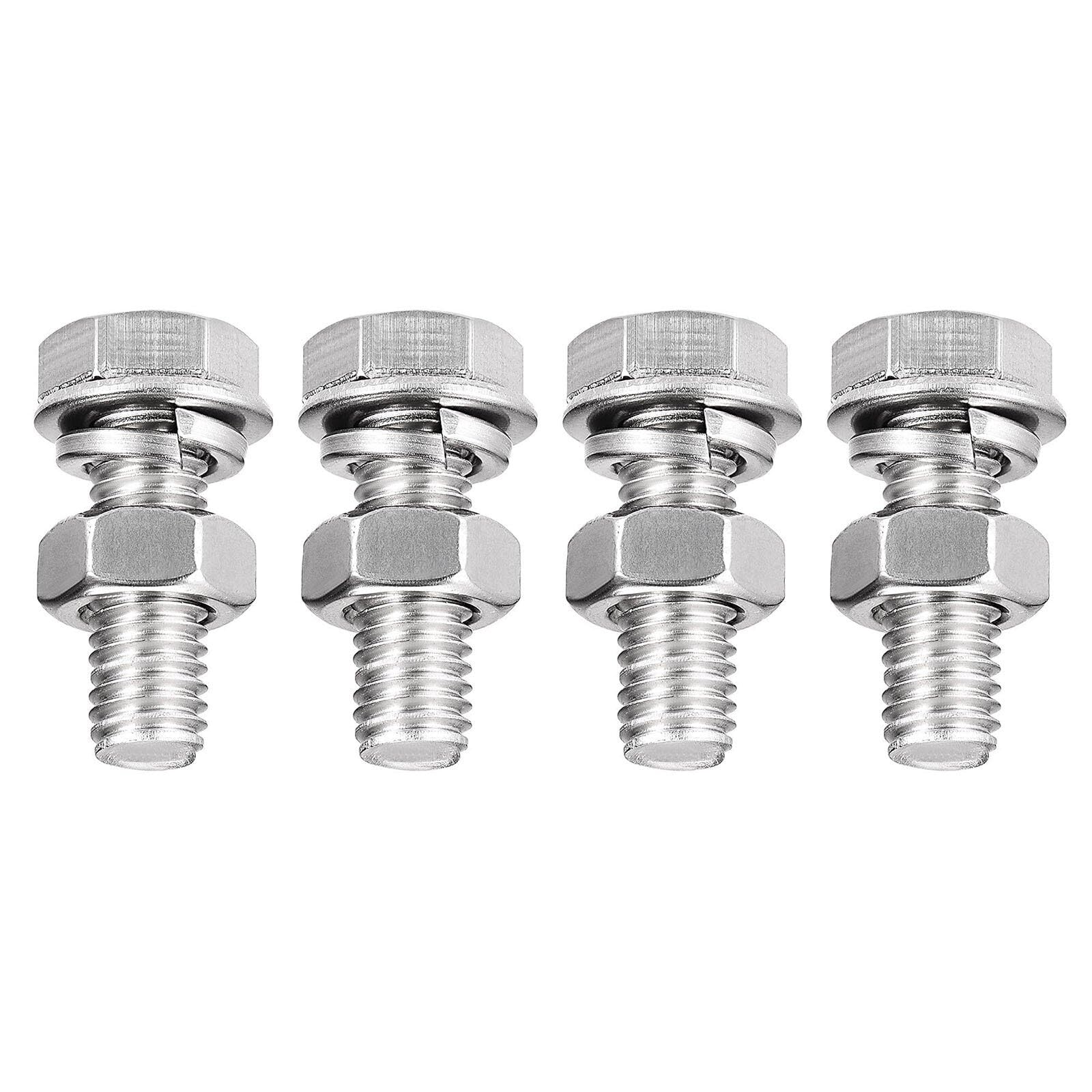 TA-VIGOR 4Pcs M8 x 25mm Hex Head Screws Bolts, Nuts, Flat & Lock Washers Kits, Fully Thread Hexagon Bolts, High Tensile Cap Screws for Metal Work, Automotive Machinery, Bike Motorcycles Repair