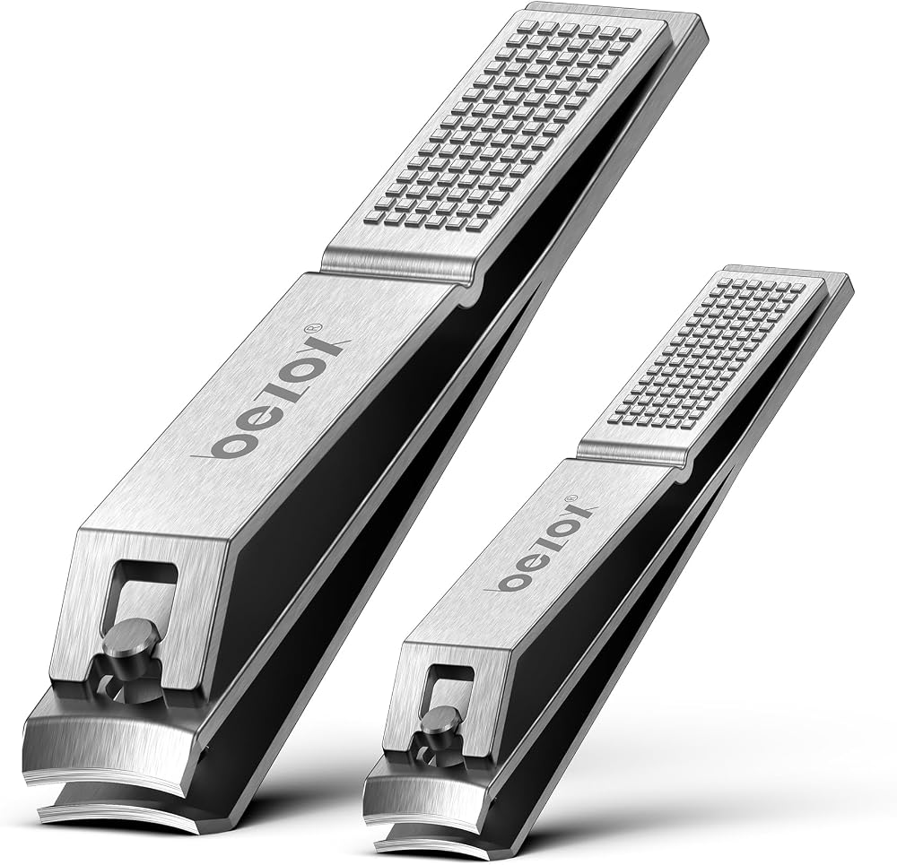 BEZOX Nail Clipper Set 2 Pcs Wide Jaw Premium Stainless Steel