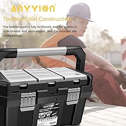 Anyyion 14 Inch Tool box with Removable Tray, Truly