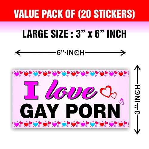 I Love Gay Porn Heart Vinyl Decal Sticker – For Car, Laptop, Any Surface - View #4