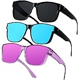 ANDWOOD Fit Over Glasses Polarized Sunglasses for Women Men Oversized Square Shades UV400 Protection