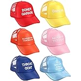 Hercicy 6 Pcs Trucker Hat Gag Gifts Funny Adjustable Snapback Mesh Trucker Hat Joke Baseball Cap for Women Men Adult White Elephant Gag Exchange Gift Bachelorettes Galentine's Day Birthday Party Favor