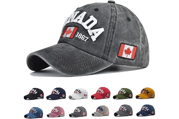 Canada Hats for Men Women 1867 Canada Day Baseball Caps Embroidered Maple Leafs Patriotic Hat Adjustable Fit