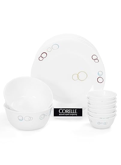 Corelle Livingware Circle Dinner Set, 14-Pieces