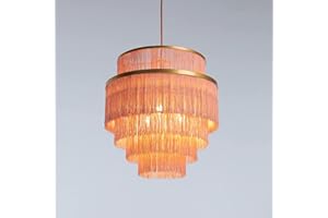 vivihobb 5-Tiered Boho Chandelier with Metal and Fringe,3 Lights Fringe Pendant Light Fixture,Tassle Chandelier for entryway,Dining Room,Baby Nursery…