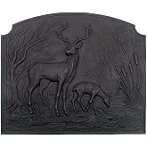 Minuteman International Deer Cast Iron Fireback, Black