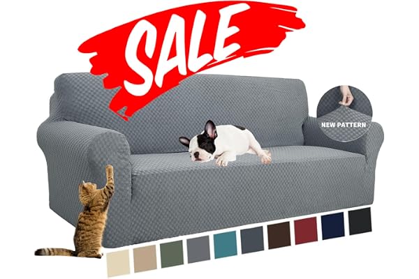 YEMYHOM Couch Cover Latest Jacquard Design High Stretch Sofa Covers for 3 Cushion Couch, Pet Dog Cat Proof Slipcover Non Slip