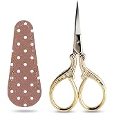 BIHRTC 3.6Inch Vintage Crochet Scissors Small Embroidery Sewing Handcraft | with Stainless Steel Sharp Pointed Blades - Ideal for Craft, DIY &amp; Artwork DIY Tool