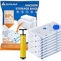 Vacuum Storage Bags, 8 Pack Medium Size (27.5"x17.6") Reusable Vacuum Compression Space Saving Bag for Clothes, Mattress…