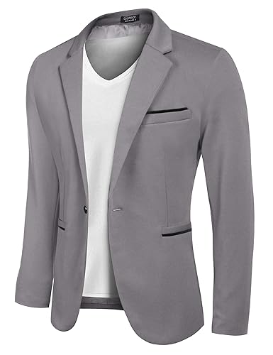 Big Size Men's Blazer Slim Fit Two Buttons Solid Suit Jacket Work