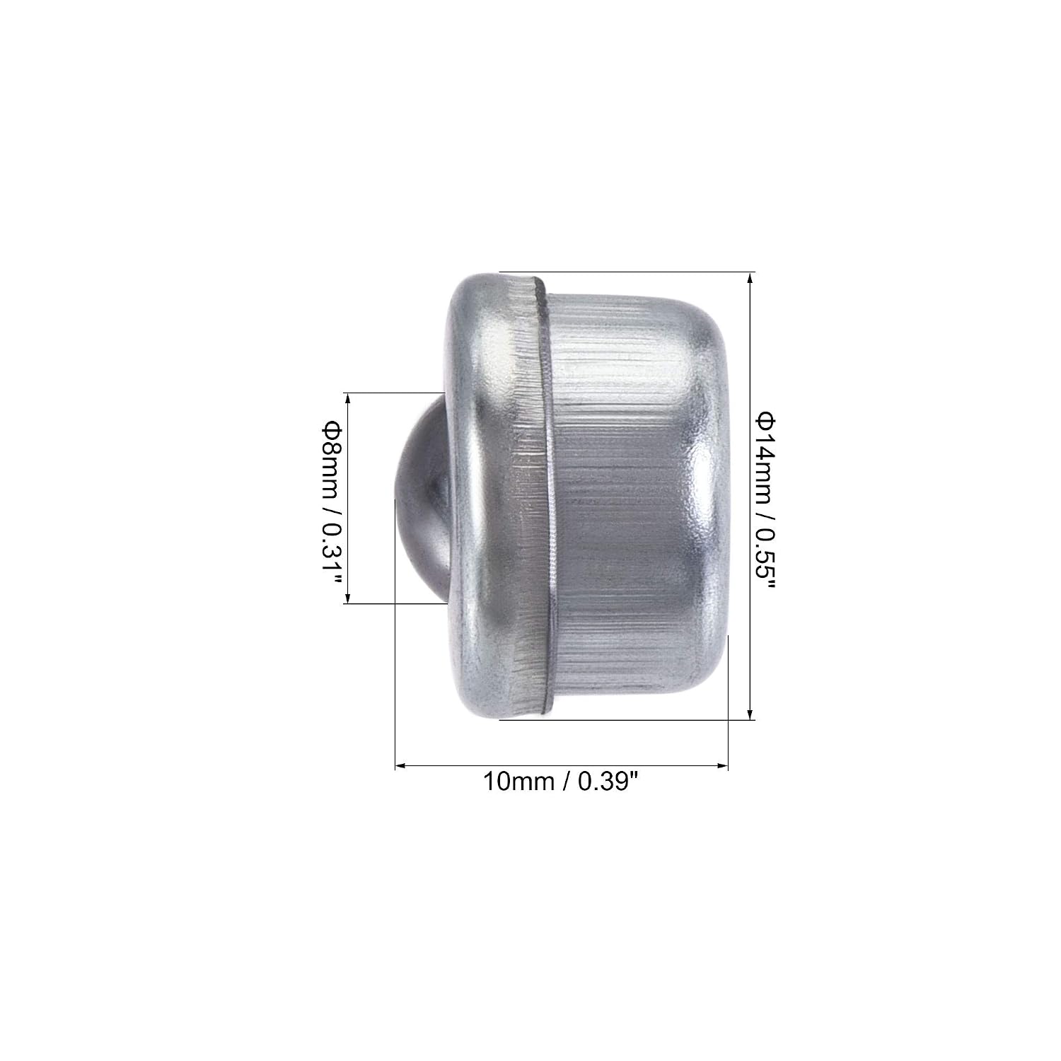 sourcing map Ball Transfer Bearing Unit 8mm 6.6Lbs Carbon Steel Drop-in Type for Transmission Pack of 6 - Image 3
