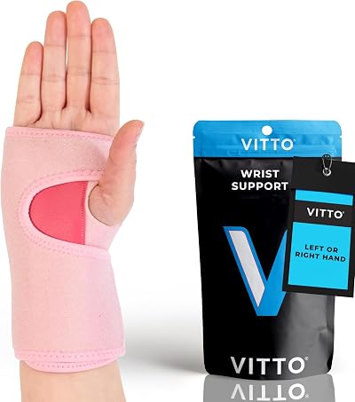 VITTO Wrist Support Arthritis RSI Carpal Tunnel Pink Left Size Small