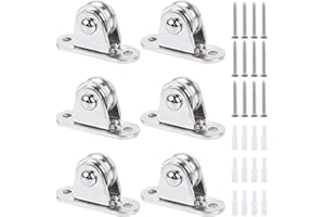 Small Pulley Block 1" Stainless Steel Mini Duplex Pulley Roller Frictionless Silent Wheel Heavy Duty Fixed Pulley Loading 176