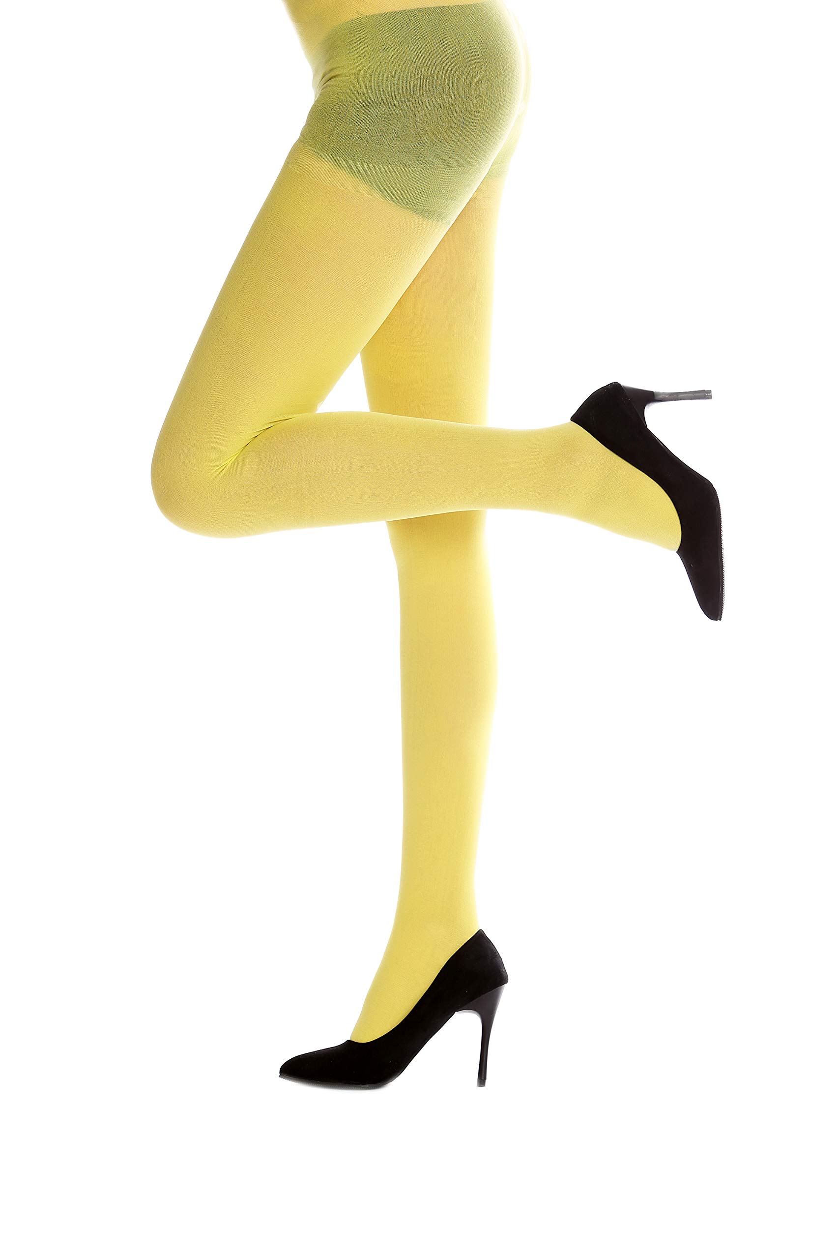 DRESS ME UP - WZ-012Y Pantyhose Tights Lady Costume Halloween elastic light yellow S/M