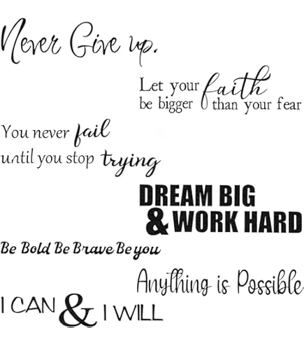 Colorful Motivational Wall Decals – Inspirational Quote Vinyl Stickers For Home Office Decor (96x53cm)