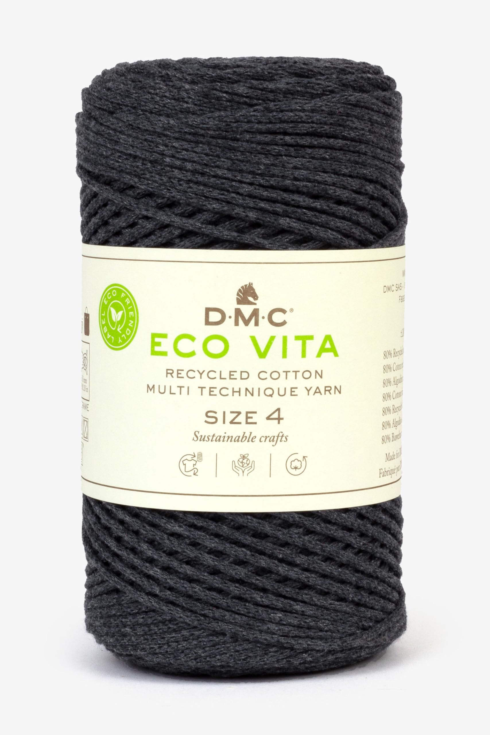 DMC Eco Vita 4, Dark Blue Crochet Knitting Macrame Yarn, 250g — image 1