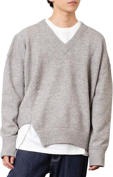 Amazon マイノリティ Minority ニット メンズ セーター ビッグシルエット Vネック ニットソー セーター 通販