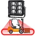 Forklift Safety Light with Red Arc Warning Zone,30W LED Pedestrian Warning Light with Adjustable Mounting Bracket for Warehouse and Industrial Use, Enhances Workplace Safety,DC 10-110V