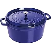 Staub Cast Iron 9-qt Round Cocotte - Dark Blue, Made in France