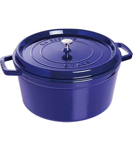 STAUB ネイビーブルー 23cm Amazon.com: STAUB Cocotte Round 30cm Dark Blue: Home & Kitchen