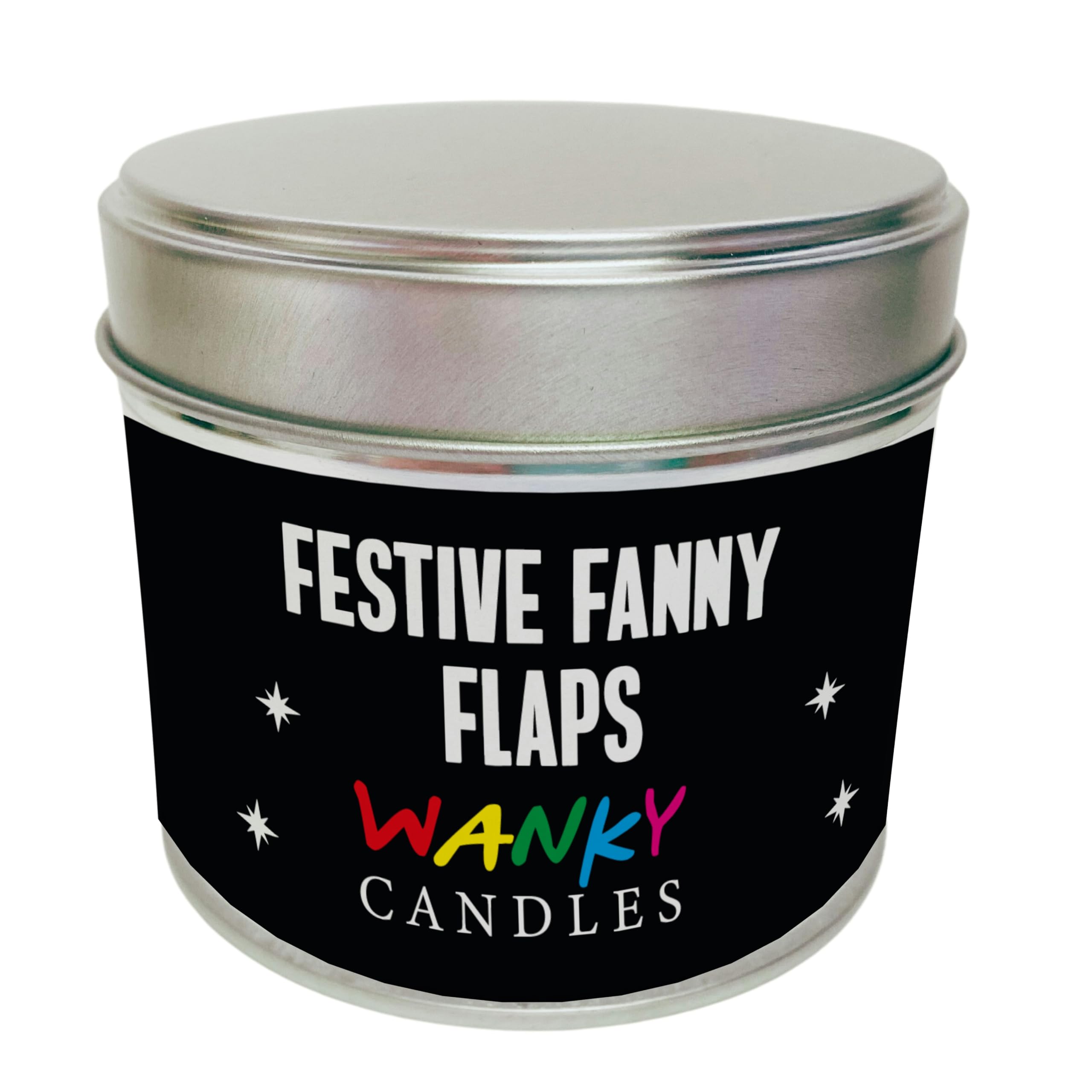 Wanky Candle Funny for Her Or Him Vanilla Scented Tin Novelty Rude Humour Birthday Christmas (Festive Fanny Flaps)