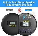 Arafuna Portable CD Player with Dual Speakers Rechargeable Anti-Skip Backlit view 2