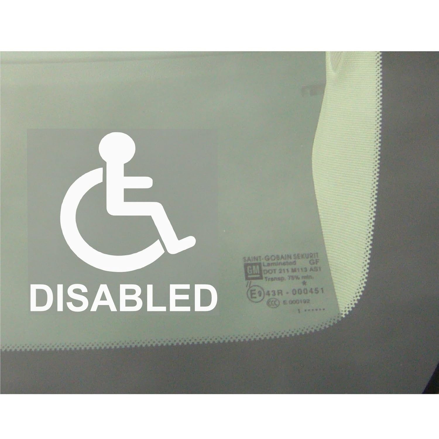 Disabled Logo with Text Window Sticker for Car,Van,Truck,Vehicle