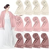 12 Pack Wedding Pashmina Shawls Wraps Bulk 79 x 27 Scarf for Guests Wedding Favor Bridal Shawls Gift Outdoor